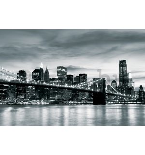 Vászonkép: Fekete-fehér Brooklyn-híd (4) - 75x100 cm