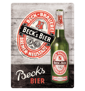 Fémtáblák: Beck's (Green Bottle Wood) - 40x30 cm