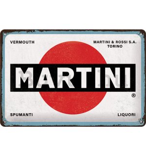 Fémtáblák: Martini (Logo White) - 30x20 cm