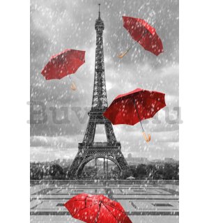 Poster: Eiffel-torony és esernyők