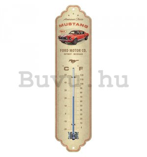 Retró hőmérő - Ford Mustang - GT 1967 - Red