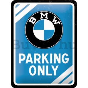 Fémplakát – BMW Parking Only (kék)